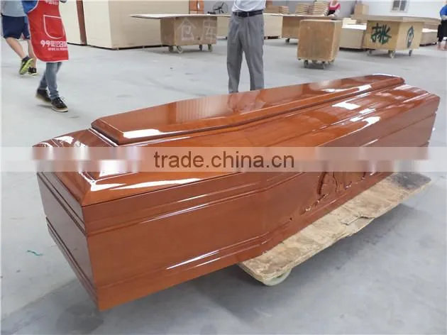Mahogang material imported from US luxury solid wood funeral coffin casket