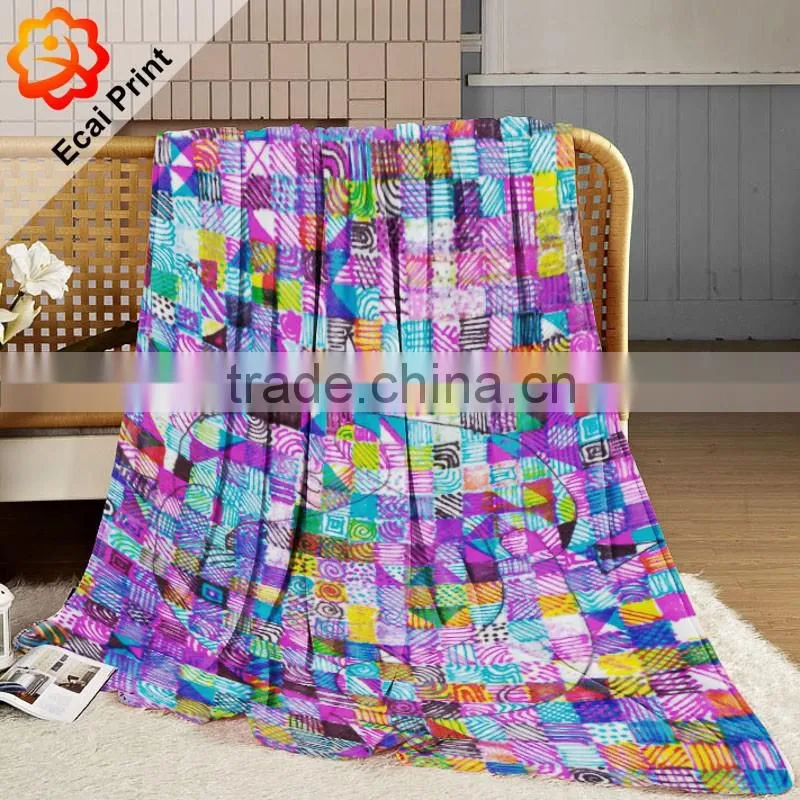 good quality hot sale queen size customize digital printing polar fleece blanket