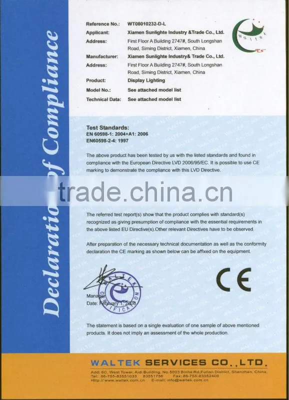 SMD5630 AC110-240V 21W LED lighting Built-in power display lamp for exhibition booth SL-050-50L