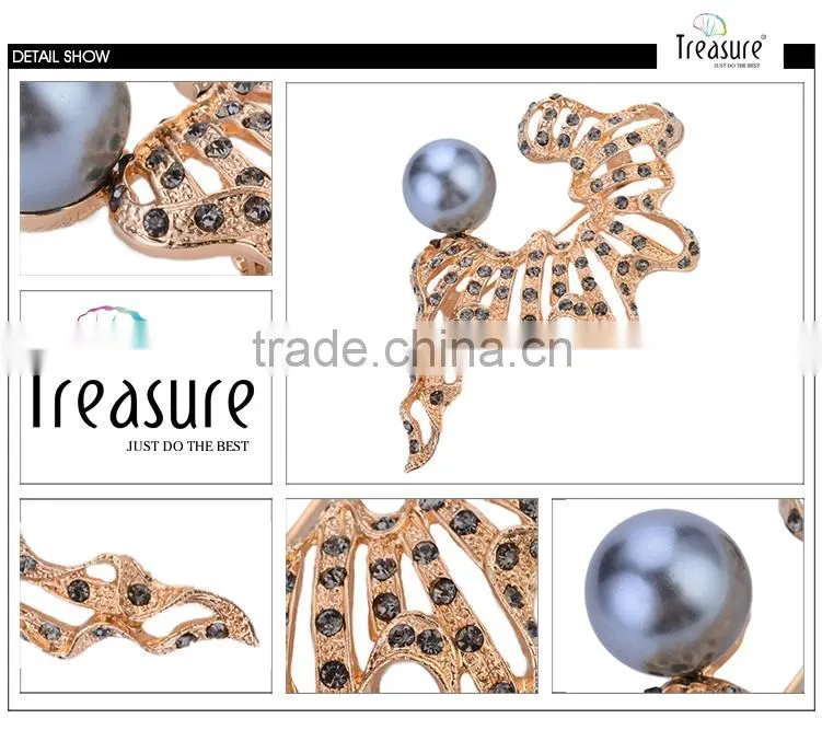 Brand Treasure pearl brooch wholesale yiwu new model fashion diamond pearl brooch wholesale