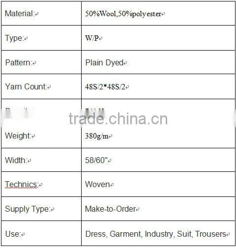 wool polyester fabric for men suiting in 2016
