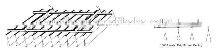 Anti-corrosion Aluminum Blade Baffled Water Drip Ceiling