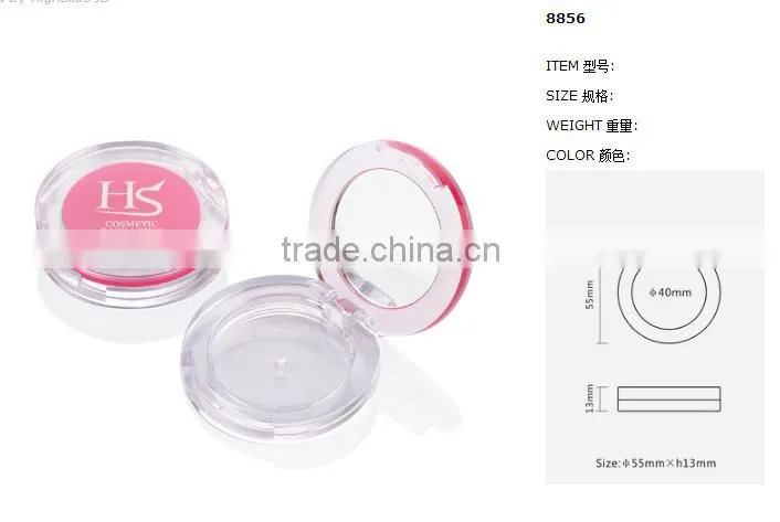 Custom Round Makeup Empty Blush Container With Mirror