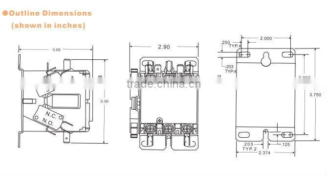 UL Listed definite purpose general purpose cotactor magnetic electrical contactors/AC contactor (3 Poles 40A 24V )