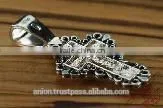 Silver 925 Cross Pendant. Burnished Silver. Jerusalem Jewelry.