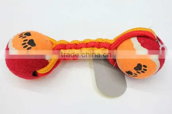 Funny dog ball toy with double ball