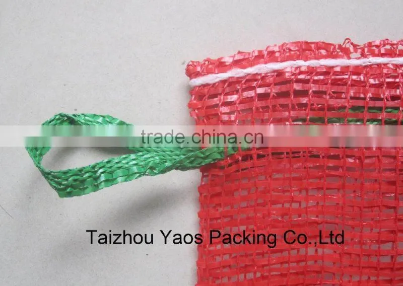 red PP tubular mesh bag onion circular tubular bag