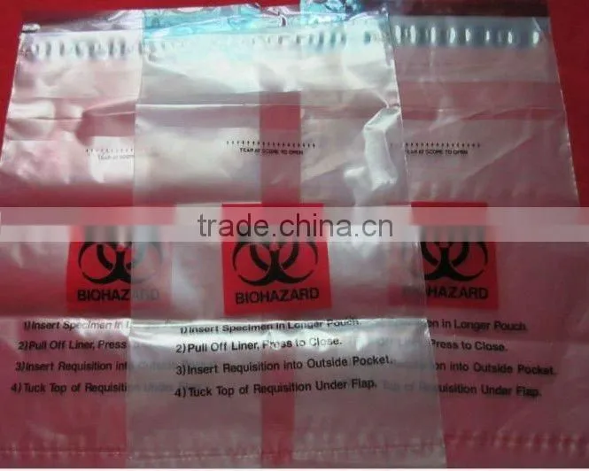 Plastic Zip-Style Biohazard Specimen Bags