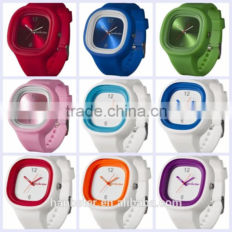 Best christmas gift 3ATM japan movement rubber wrist watch with changeable straps