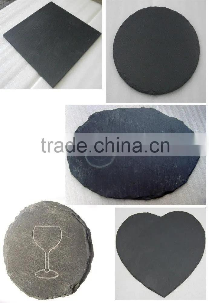Natural Stone Black Square Coasters slate table mats table runners