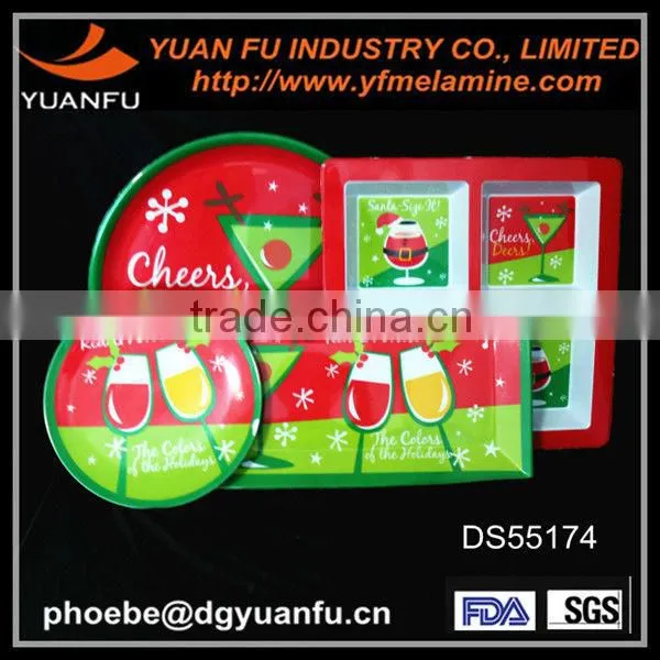 Good quality melamine two-tone melamine tea tray