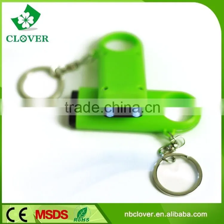 ABS material 2 led 2* AG13 battery keychain led flashlight wholesale