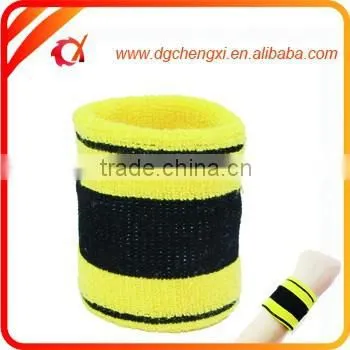 2015 Yellow & black stripe Cotton Wristband