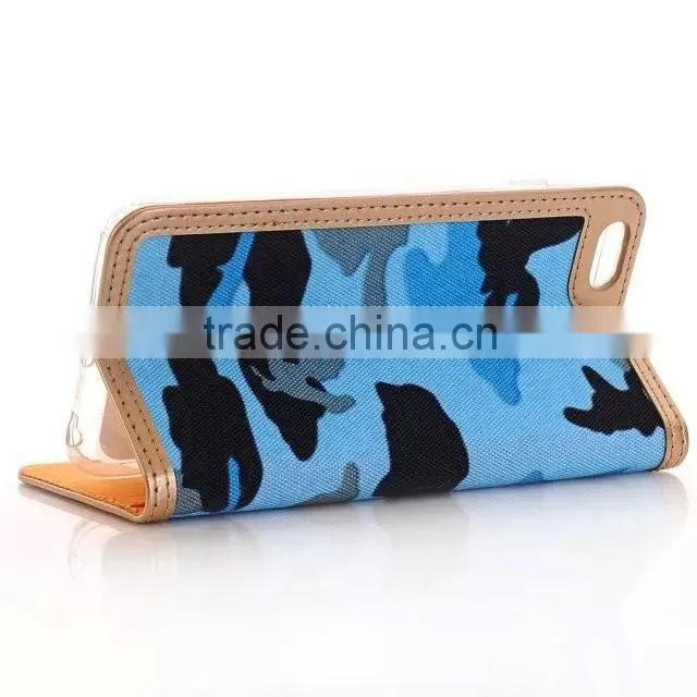 Wholesale price card slots stitching leopard leather cover for apple iphone 6 64GB