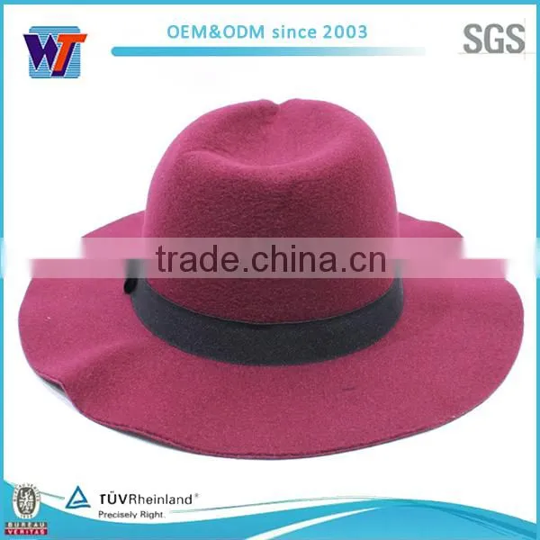 2015 wholesalw wool hats for women wide brim hat