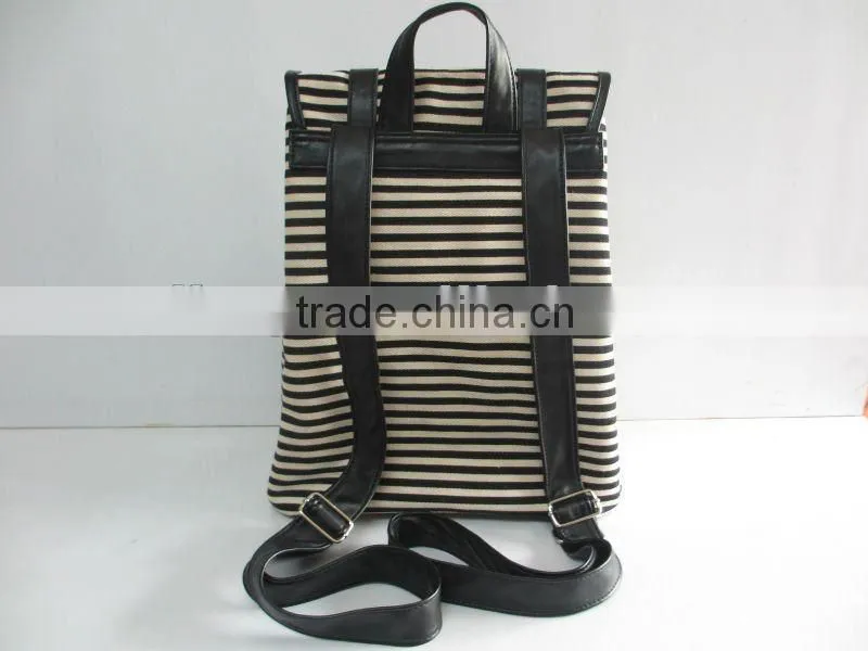 Casual Canvas with Black and white stripe Unisex Backpack