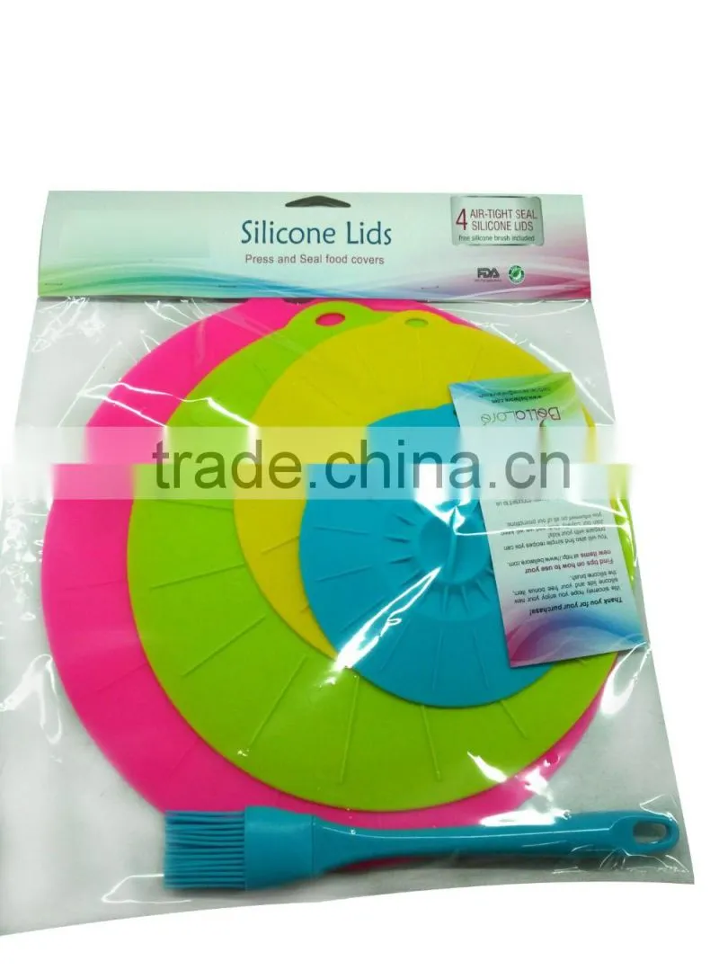 OEM silicone pot cover lid set ,silicone suction lids for bowl, silicone lids spill