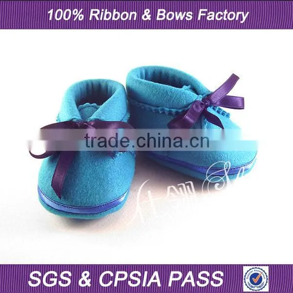 Lovely Blue Shoe Decoration Bowknot Cheap Silk Ribbon