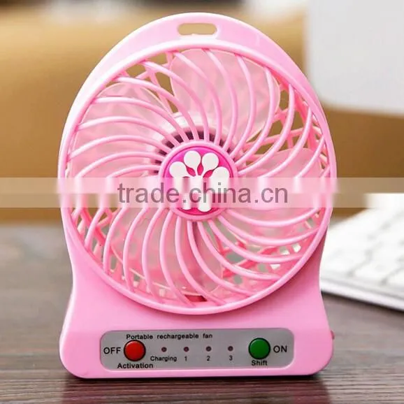 3 speed control portable purple electric led mini USB desk fan for student