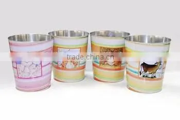 Round tin can waste bin/Metal waste bin/Tin Trash can