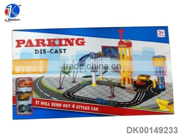 Diecast Parking lot(with 2 car and 1 plane)