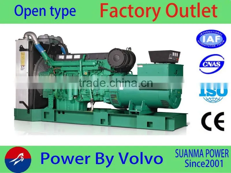 China supplier AC three phrase open type 160kw volvo generator with diesel engine