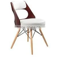 Cafe Bar Stools Chrome Frame Plywood Seat High Chair #HY3013
