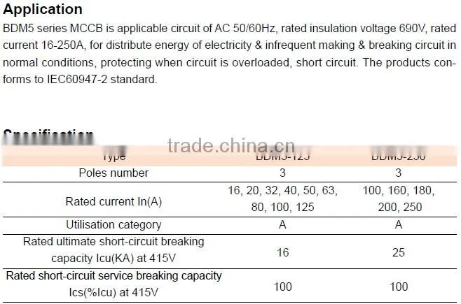 BDM5 MCCB CIRCUIT BREAKER 125 3P