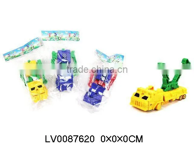 DIY kids robot in toy robots assembly to car
