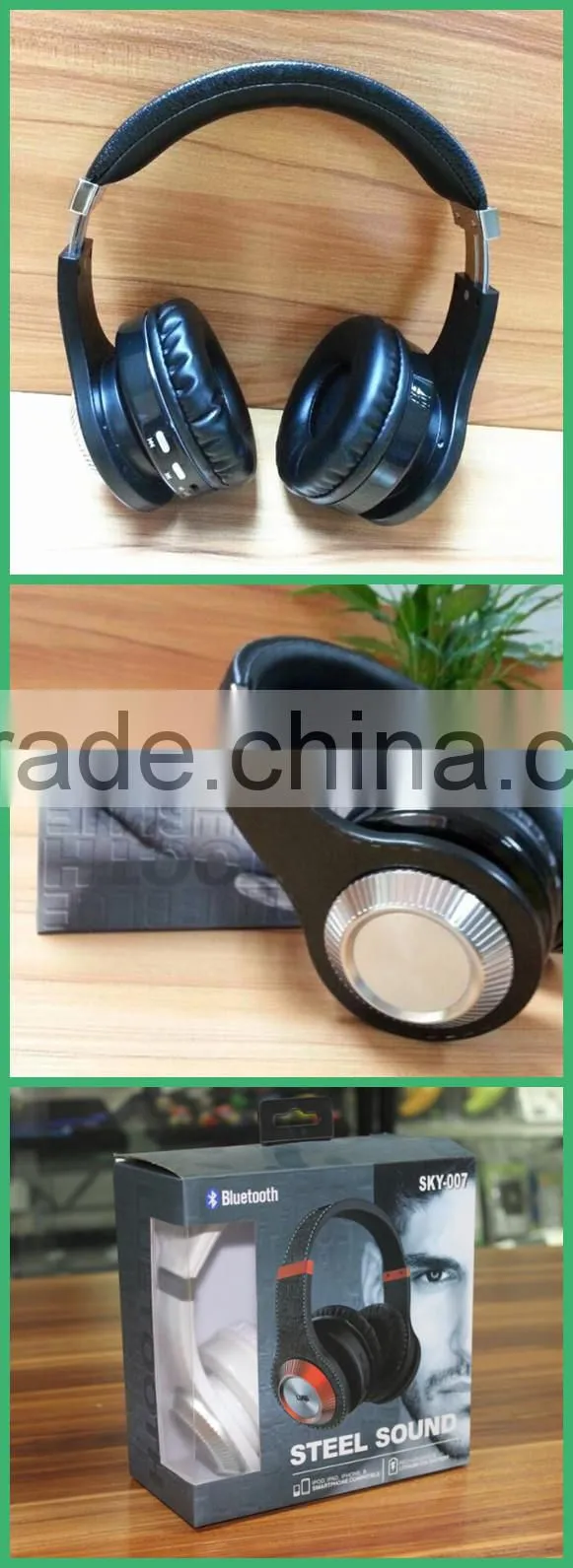 2015 new style high quality fashion wirelss bluetooth headphone (OS-SKY007)