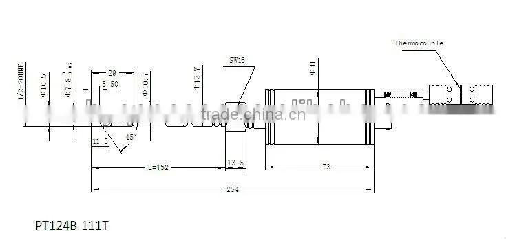 4-20mA rigid melt pressure transmitter with thermocouple