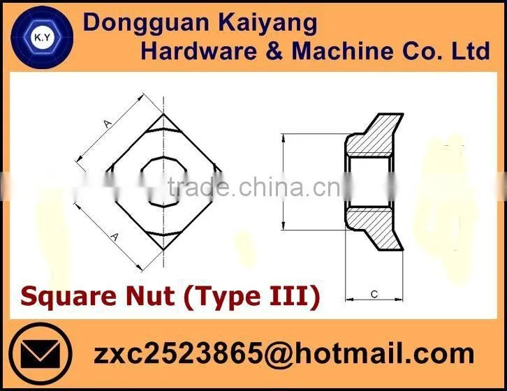 M6 Quick Release Nut Square Nut Type III (Bicycle Fastener)