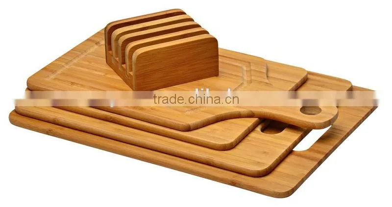 Strong and Durable Bamboo cutting board set with knife dull