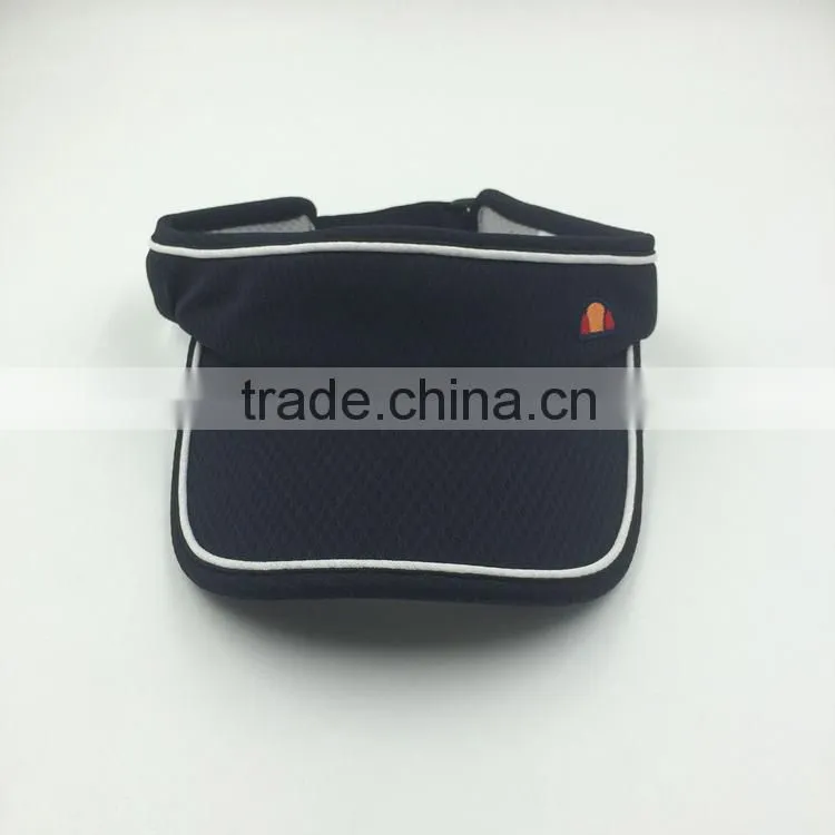 custom design fashion 100% cotton black sun visor with embroidery