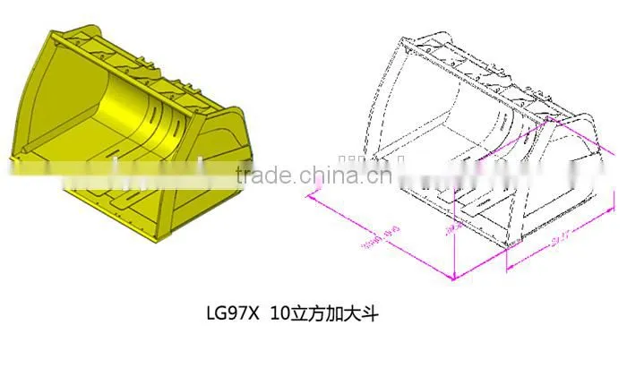 Chinese OEM High Quanlity 7Ton Bigger Bucket 10 CMB For SDLG LG978/LG979 Wheel Loader