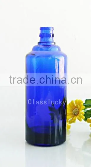 2014 hot sale cobalt blue glass bottles for wine prices