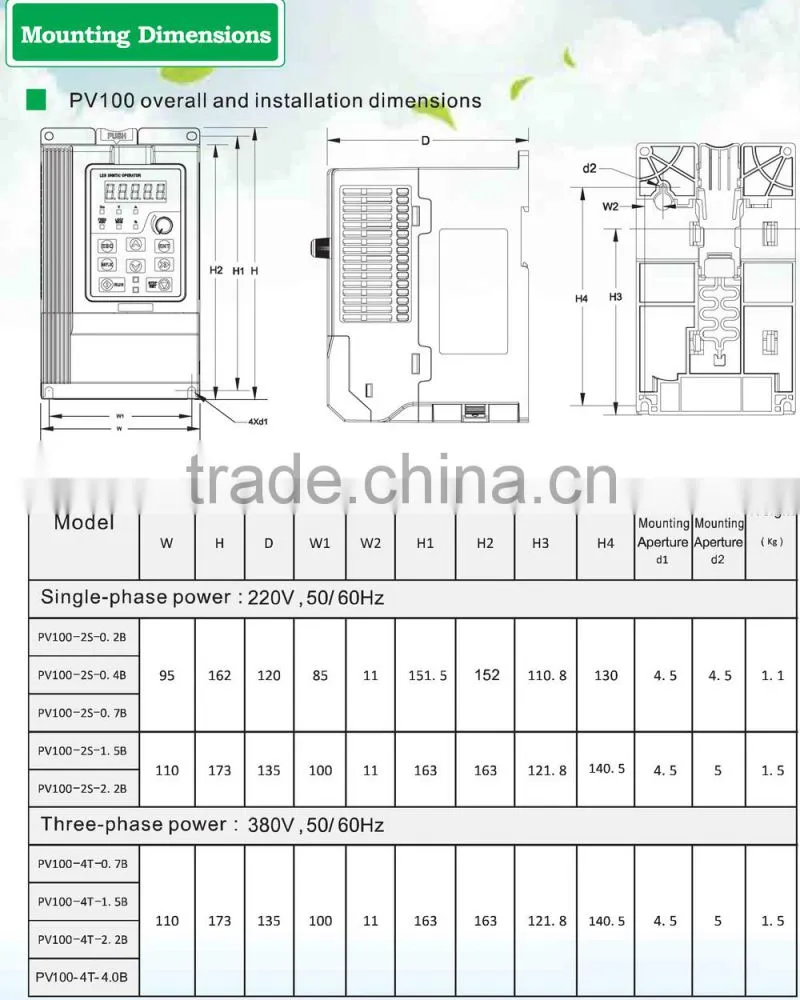 Pure Sine Wave Hybrid solar pumping inverter 1000w 2000w with MPPT, off grid