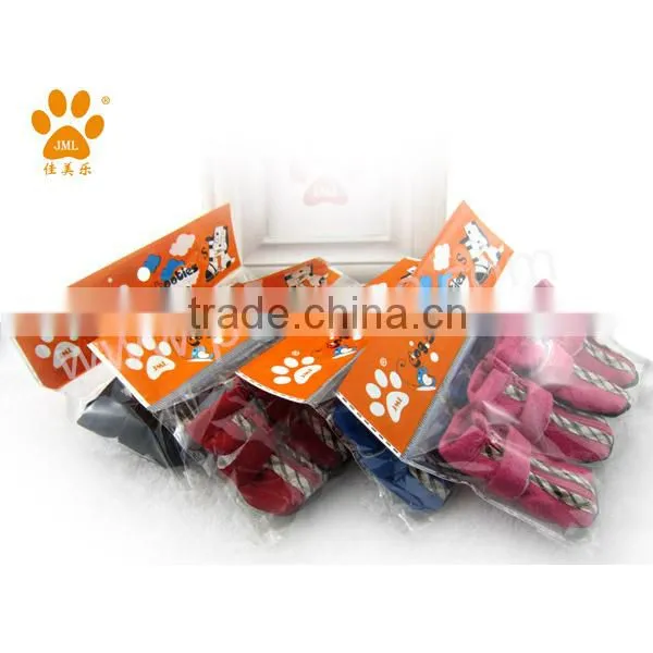 2014 JML New Suede Soft Sole Dog Boots Pet Products Fabric