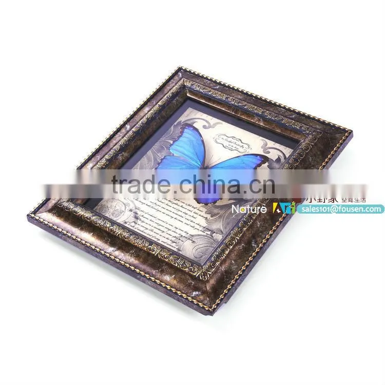 FOUSEN(046) Nature& Art preserved blue Morpho vintage frame