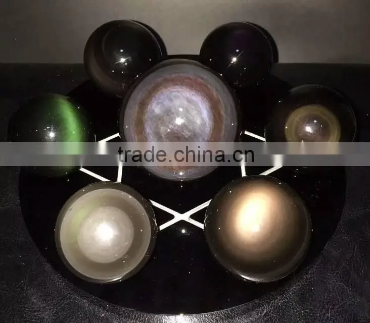 Hot sale nature crystal rainbow obsidian sphere/ball seven star
