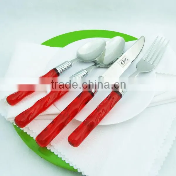stainless steel flatware black handle