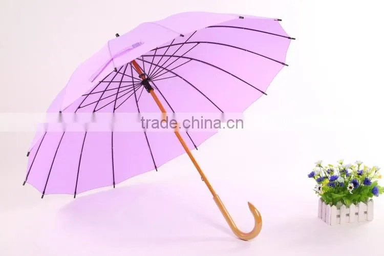16k wood umbrella manual open umbrella windproof umbrella waterproof umbrella made by chinese umbrella manufacturer parasols