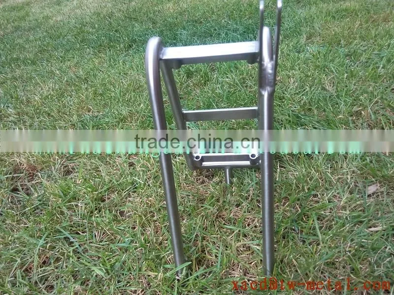 titanium bicycle front rack with handing brush finished