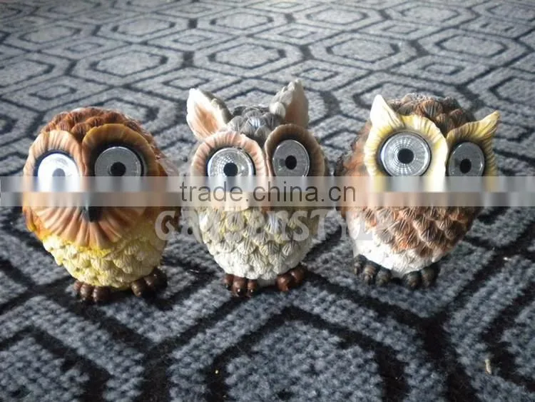 Amorphous silicon solar panel Little Owls Statuary cheap small solar lights