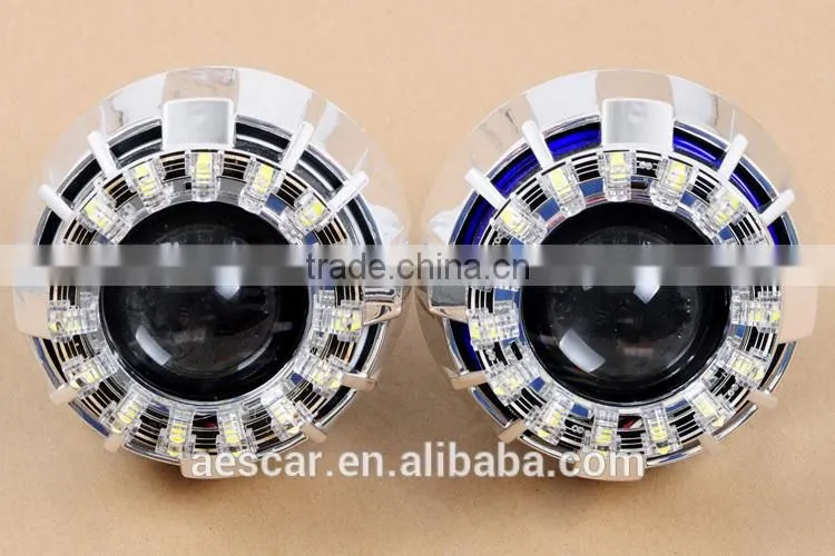 2014 Newest AES-G7 HID bixenon lens car projector headlight with Lotus LED angel eyes