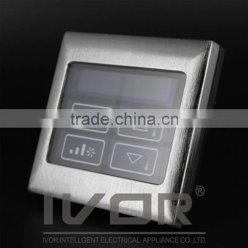 Good Quality IVOR Central Air-Conditioner Thermostat Digital AC Thermostat Switch SK-AC2000T Bright Gold Metal Frame