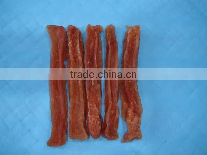 screwed chicken slice dog treats food/twist chicken strips pet snacks