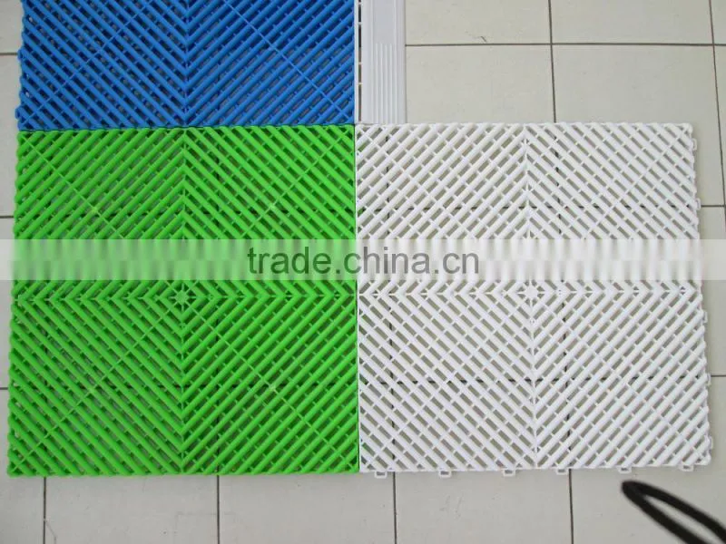 2016 new anti slip Plastic Vinyl Puzzled Interlocked garage matten
