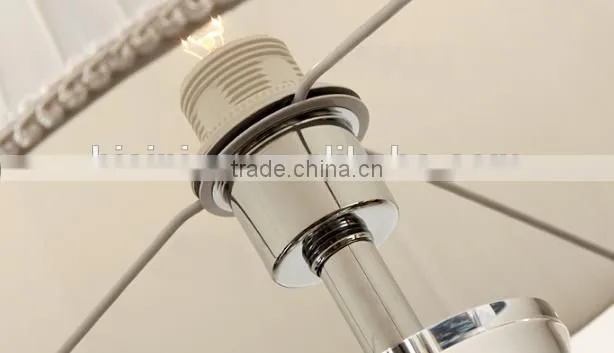 K9 crystal lamp body metal lamp bottom table lamp with fabric lampshade