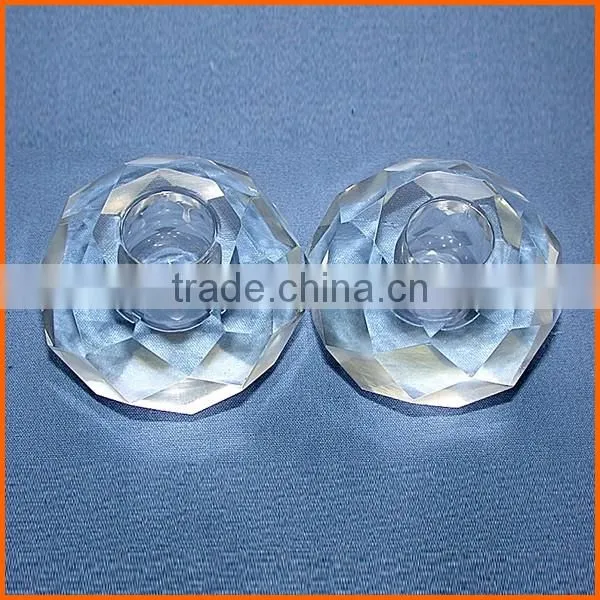 Wholesale elegant crystal cut glass candle holder